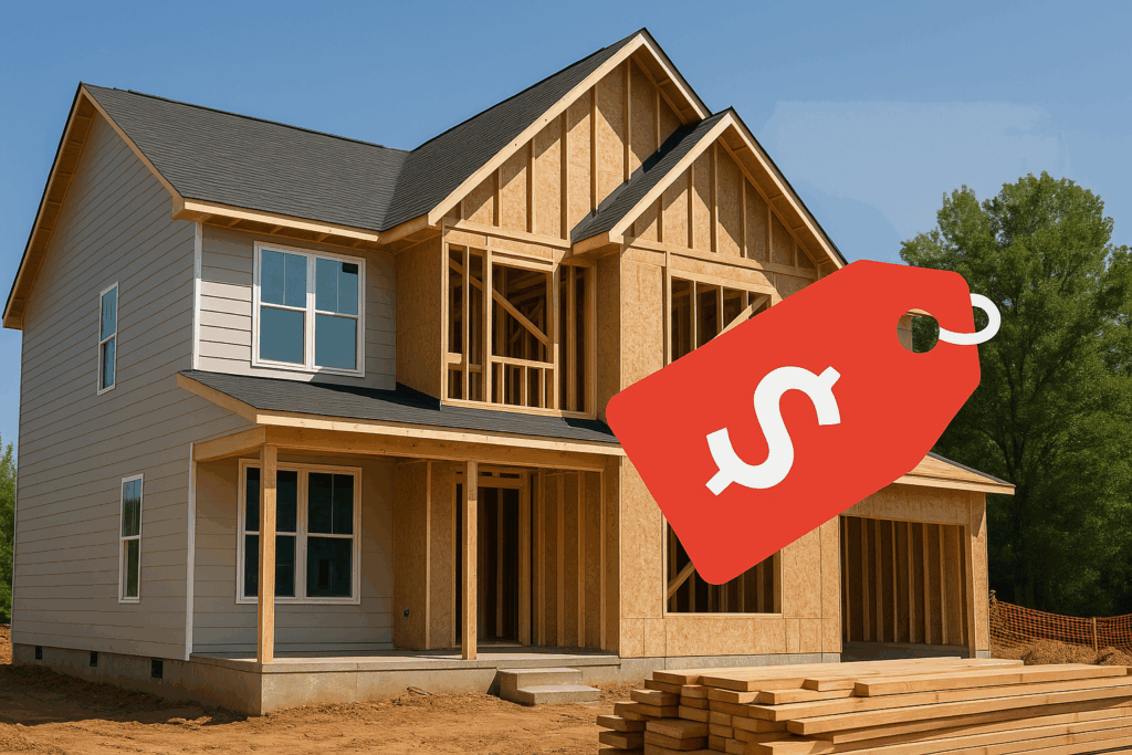 House Under Construction with Price Tag